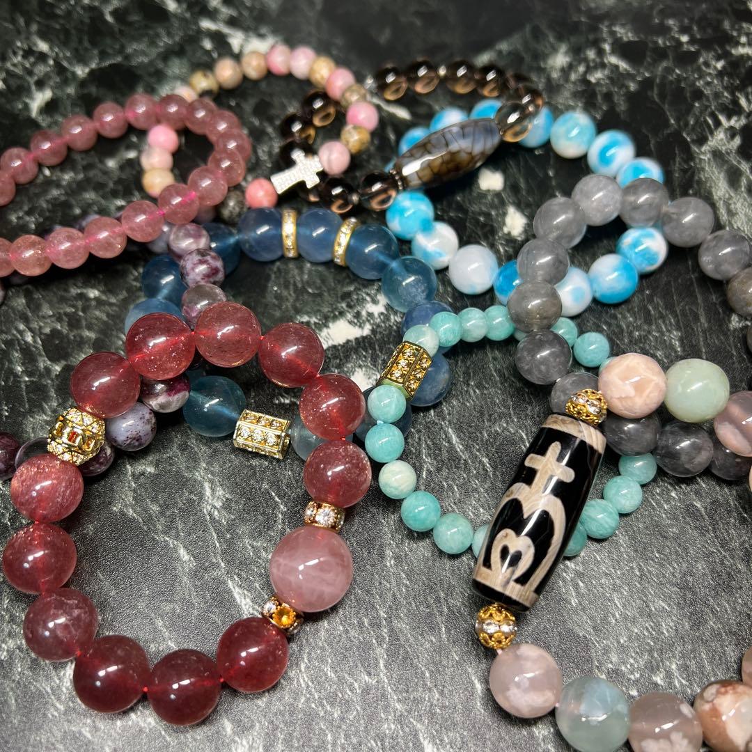 天然石ブレスレット10本まとめ売り(小粒タンザナイト入り！) トップ