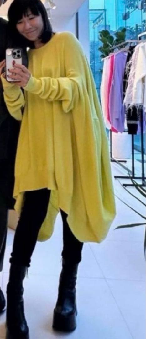 即完売品 マイラン カシミヤ100% ポンチョ 人気色グレー 着痩せ効果抜群