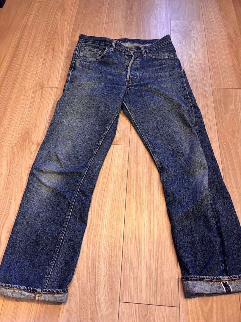 リーバイス　66前期 希少 濃紺 1973年製 リーバイス501 66前期 W30 ビッグE直後 縦落ち 赤