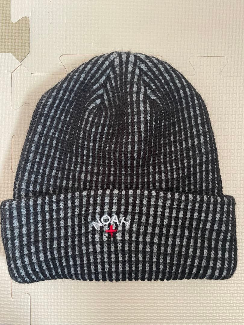 NOAH ニット帽 ブラック・グレー NOAH ノア/ ロゴ ニット帽 ビーニー (NOAH/ニットキャップ・ビーニー