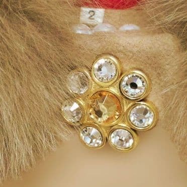 アンゴラ混 アプワイザーリッシェ ファー付ノーカラーコート ビジュー