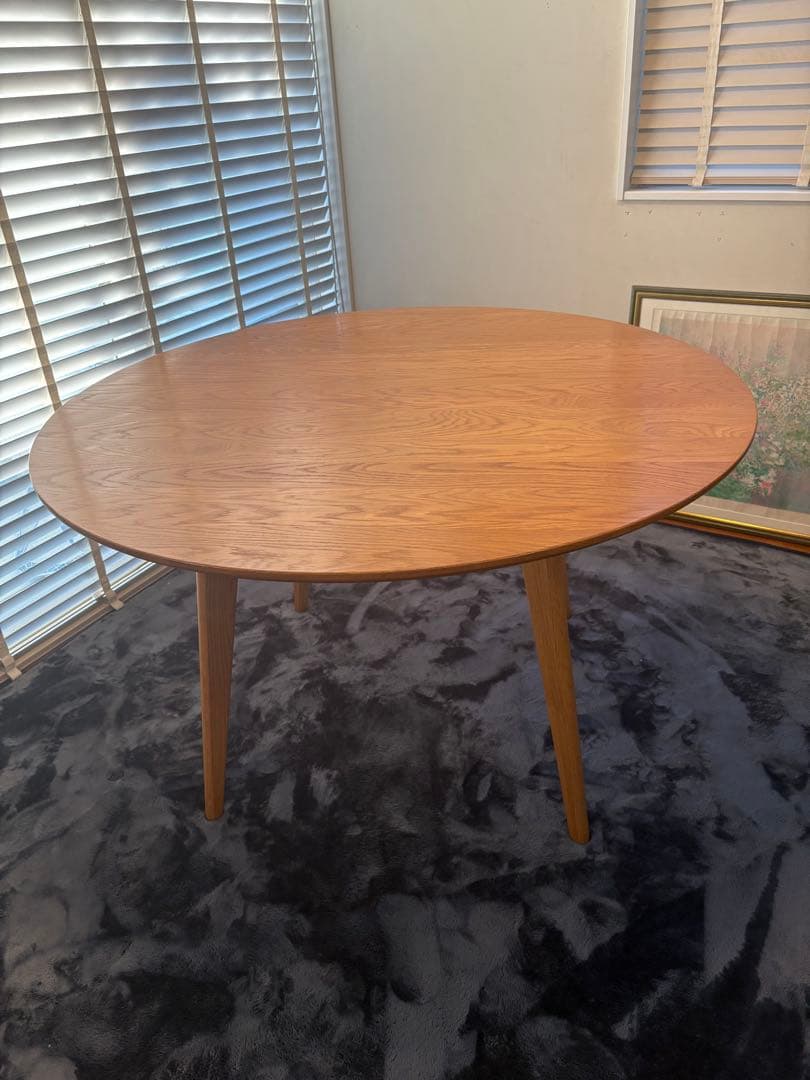 【直接引き取り希望】ダイニングテーブル 4人用 丸テーブル天然木円形 送料無料】 2～4人用 ダイニングテーブル 円形 テーブル 天然木 木脚