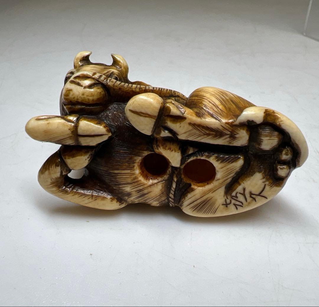 極上 喜久銘 牛根付 31g 東Y8-0113☆2F - アンティーク雑貨