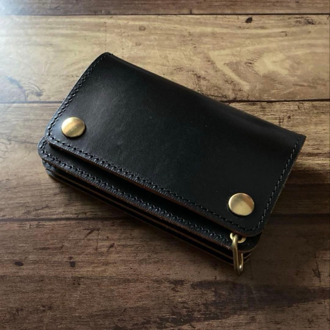 黒うさぎ様専用】トラッカーウォレット150（ミドル）3層【お札を折らず