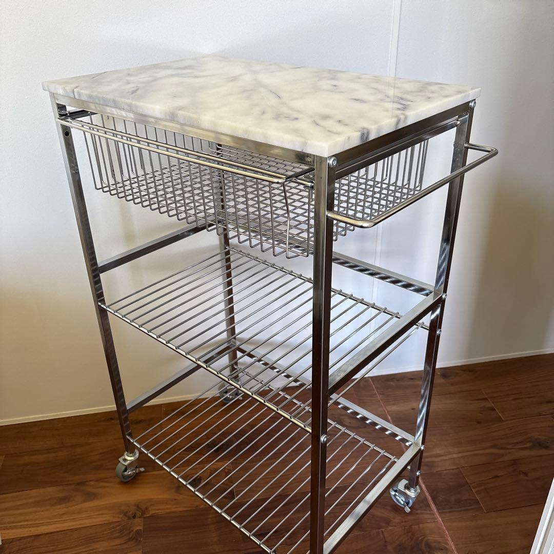 アスプルンド マーブルトップトローリー L キャスター付き キッチンワゴン ASPLUND（アスプルンド） キッチンワゴン マーブルトップトローリー L