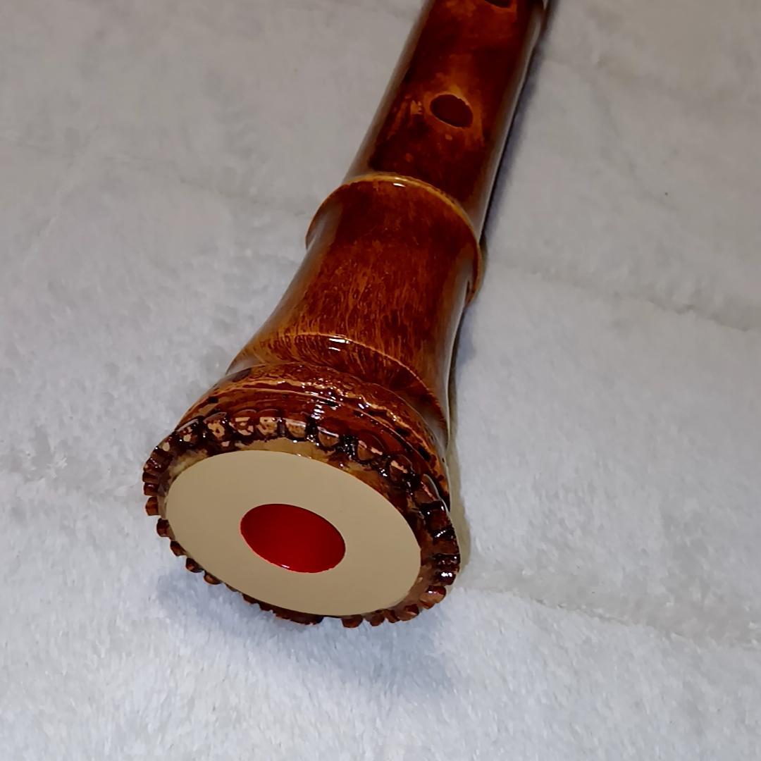 竹峯 尺八 一尺八寸 和楽器 収納袋付き 箱付き マウスピース付き