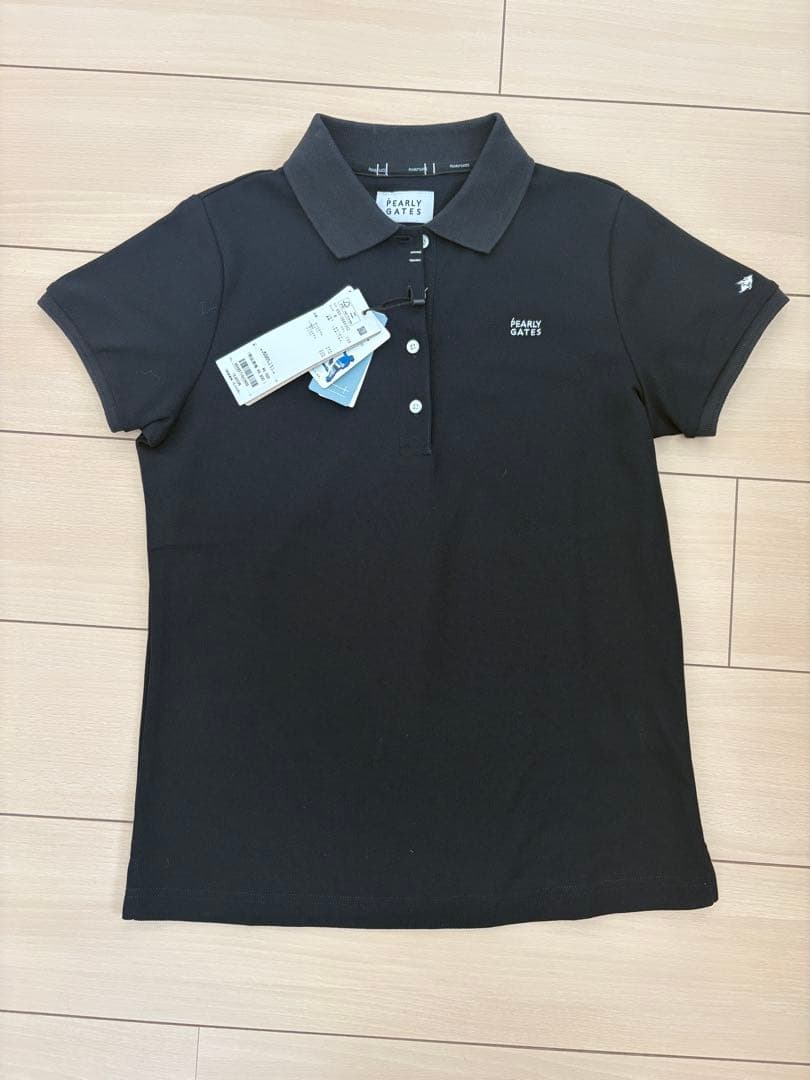 パーリーゲイツ黒ポロシャツ(レディースS) ナイロンアクティブストレッチ半袖ポロシャツ | PEARLY GATES