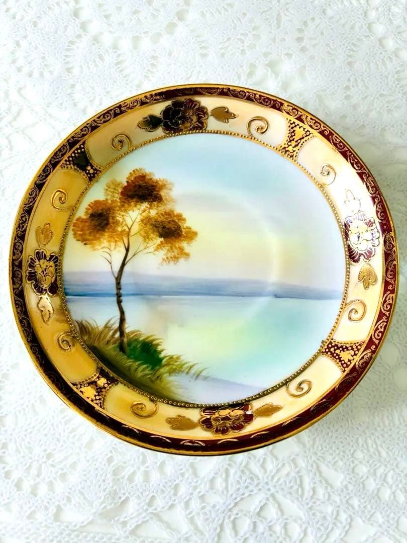 オールドノリタケ カップとソーサーセット M印 ハンドペイント