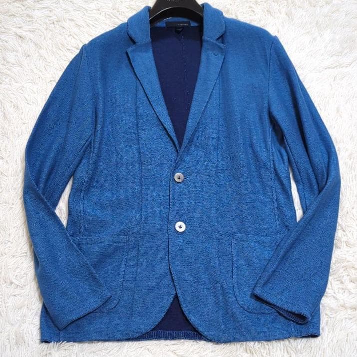 定価9万 逸品 洒脱 LARDINI ラルディーニ ニットジャケット L LARDINI（ラルディーニ） ウール シングル ニットジャケット メンズ