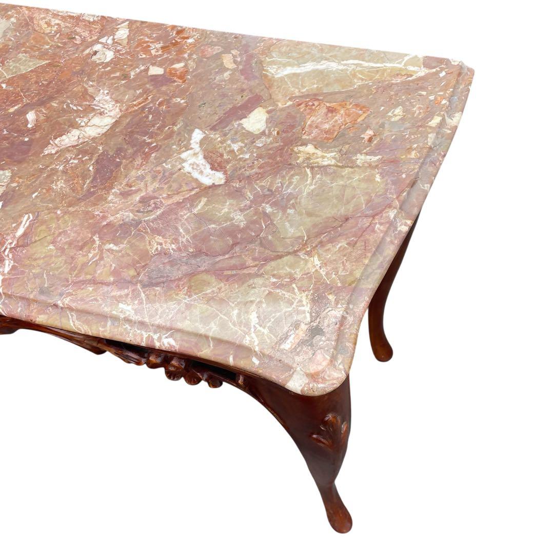 イタリア製 アンティーク調 大理石 サイドテーブル 猫脚 コンソール