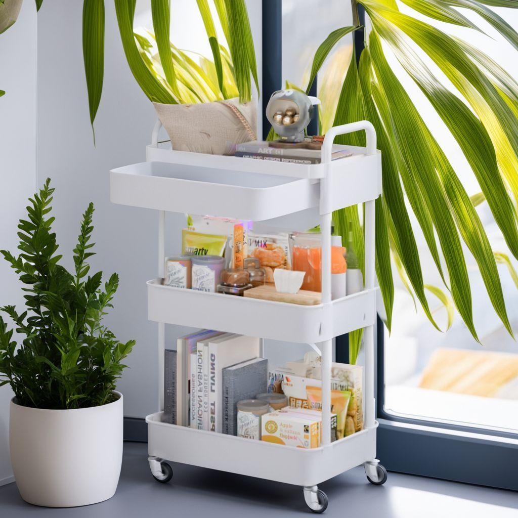 キャスター 引き出し 360度回転 収納ラック 棚 楽天市場】本棚 回転 4段 + 鍵付き収納 キャスター付き スリム 大容量