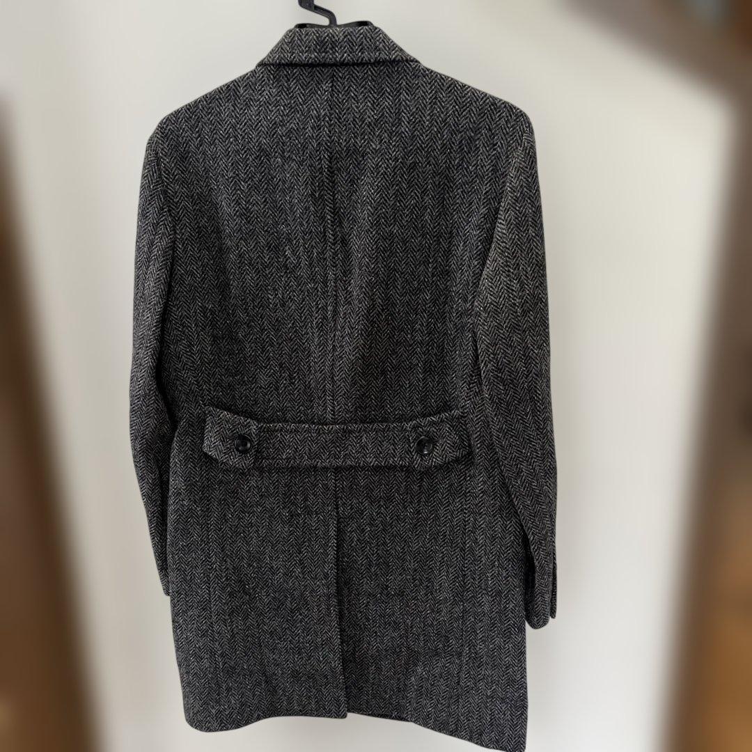 クリケット1960 ハリスツイードのグレー ヘリンボーン チェスターコート クリケット1960 ハリスツイードのグレー ヘリンボーン チェスター