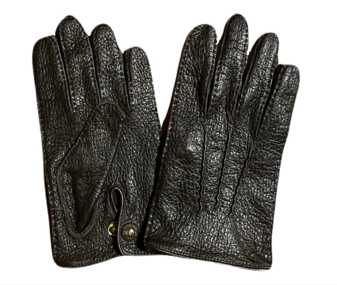 DENTS ペッカリー レザーグローブ アンライニング BARK 7.5 手袋 DENTS デンツ ペッカリー アンライニンググローブ BARK 【ブラウン