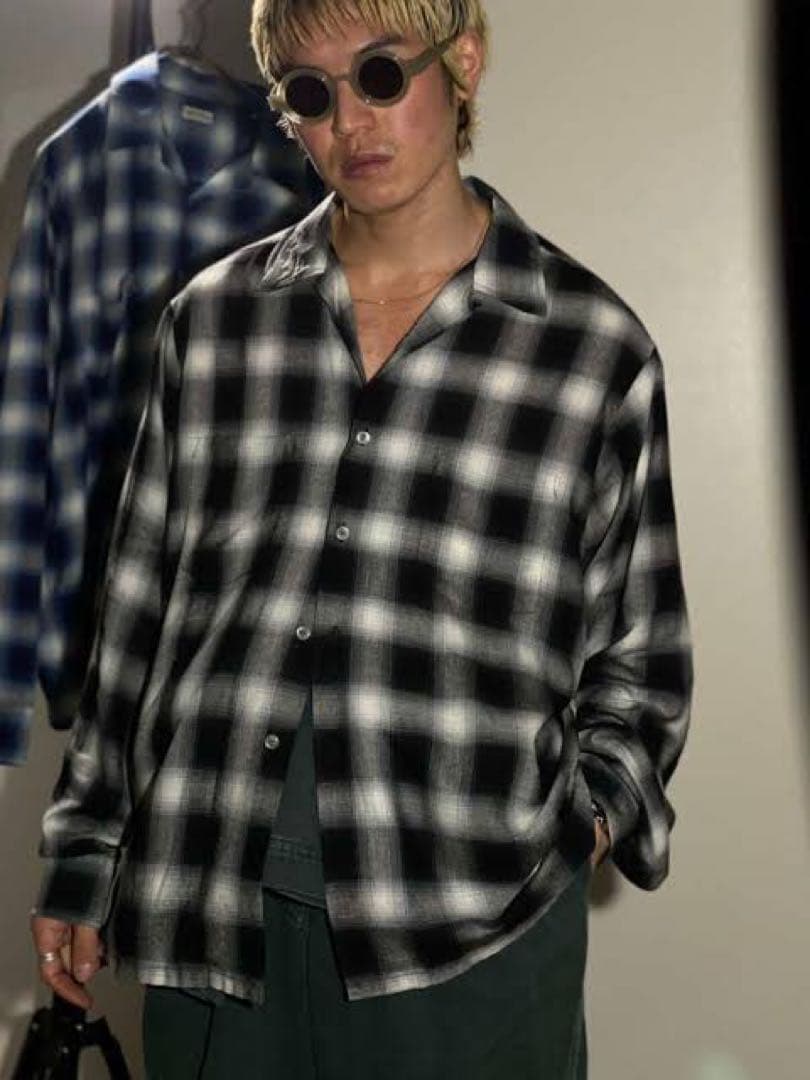 新井和輝着用 General レーヨン オンブレチェックシャツ lemontea