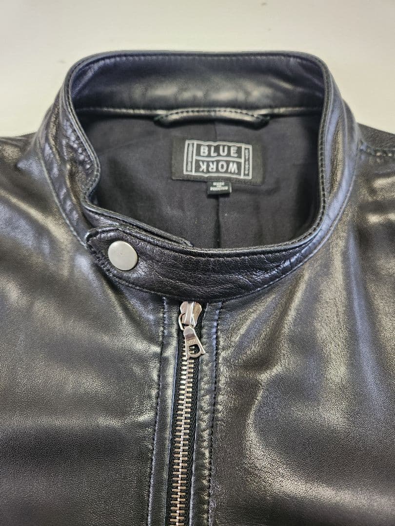 トゥモローランド BLUE WORK ラムレザー シングル ライダース 黒 M