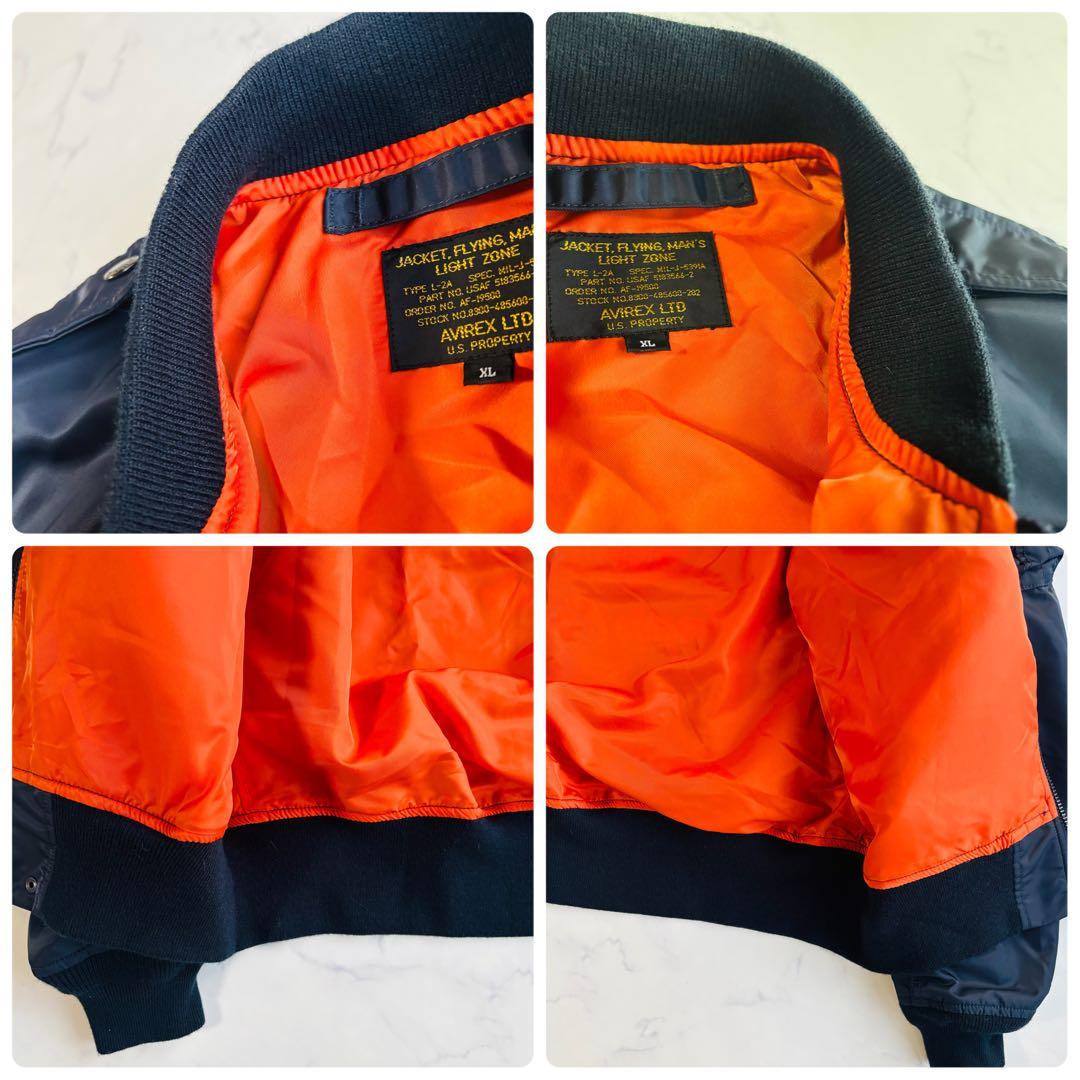 美品】AVIREX フライトジャケット L-2A ワッペン 刺繍 XL