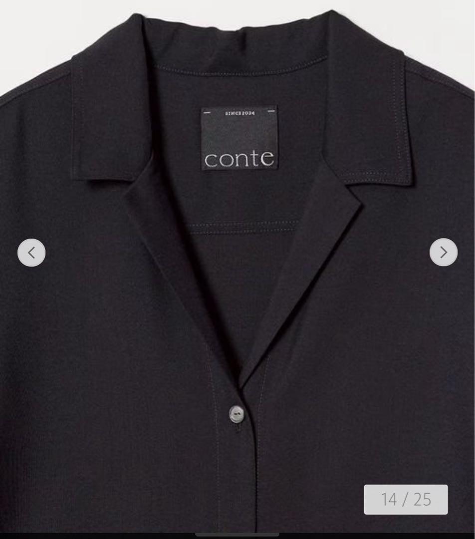 conte＞オープンカラー オールインワン ネイビー 安い 価格