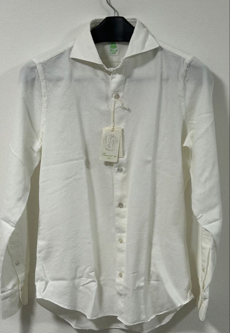 フィナモレ ホリゾンタルカラー ホワイト 長袖シャツ - メルカリ