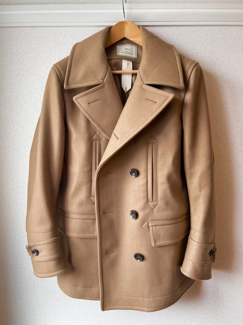halluci ウールコート　キャメル　サイズL HUIS | ウォッシャブルウールコットンショップコート（キャメル