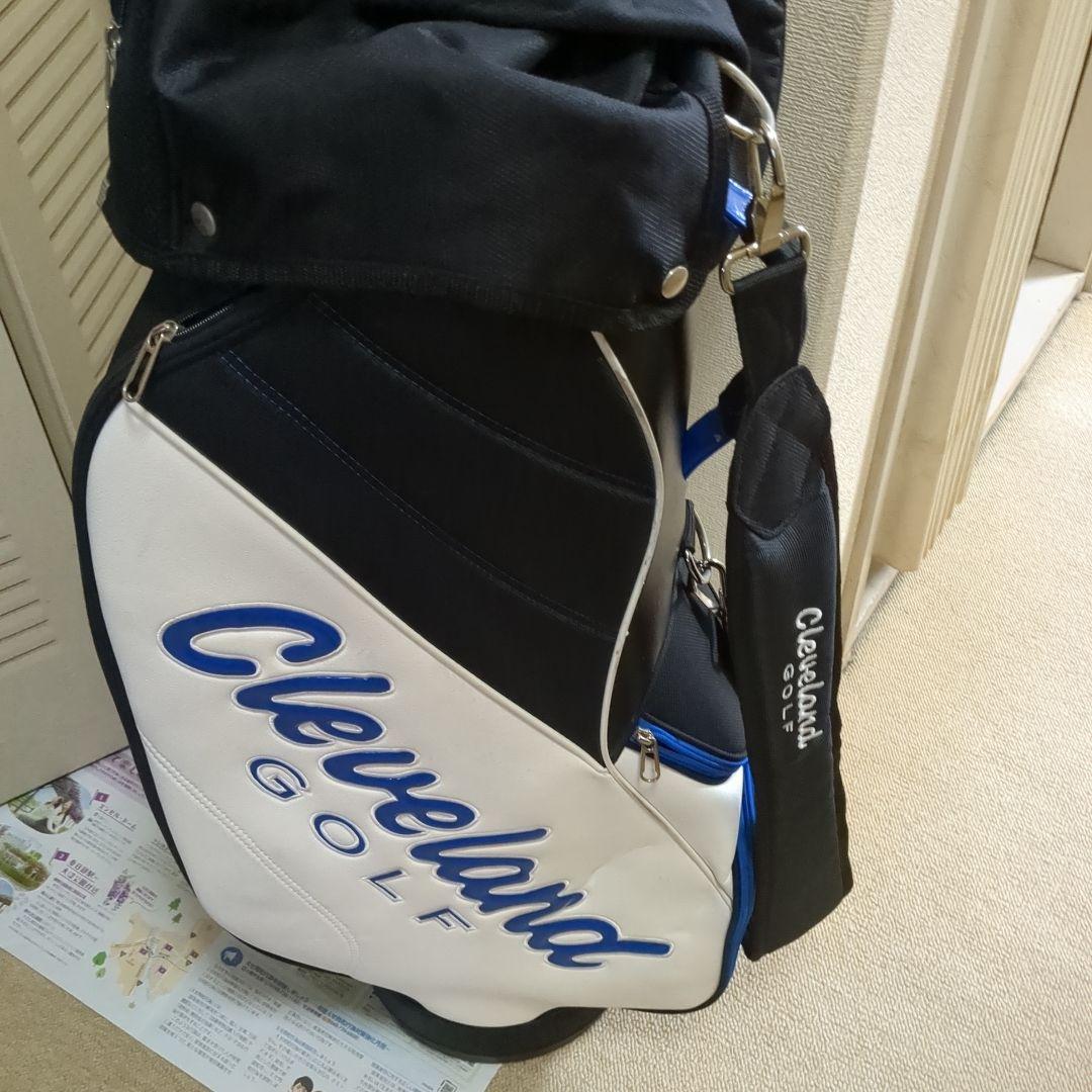 素敵なCleveland Golf キャディバッグ ホワイト/ブラック/ブルー Cleveland Golf（クリーブランドゴルフ） クリーブランド キャディ
