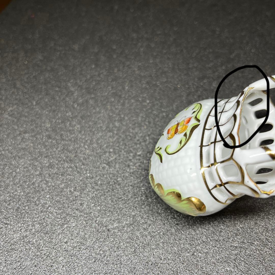 希少品】ヘレンド HEREND ヴィクトリアブーケ ミニバスケット 小物入れ