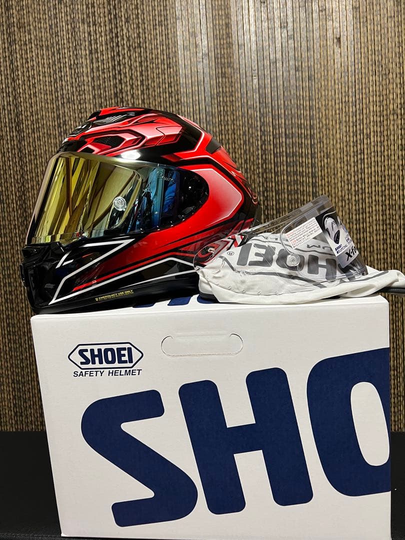 絶版 美品 SHOEI X-Fourteen AERODYNE TC-1 X14 Shoei X-14 Aerodyne Helmet Red TC-1 | Shoei Full Face Street