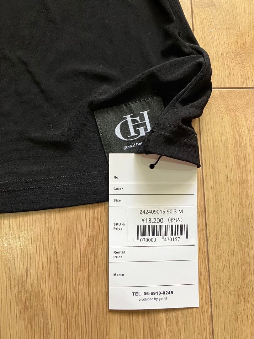 社交ダンス gentil ジャンティGH ブラック ラッパ袖x胸フリルトップ