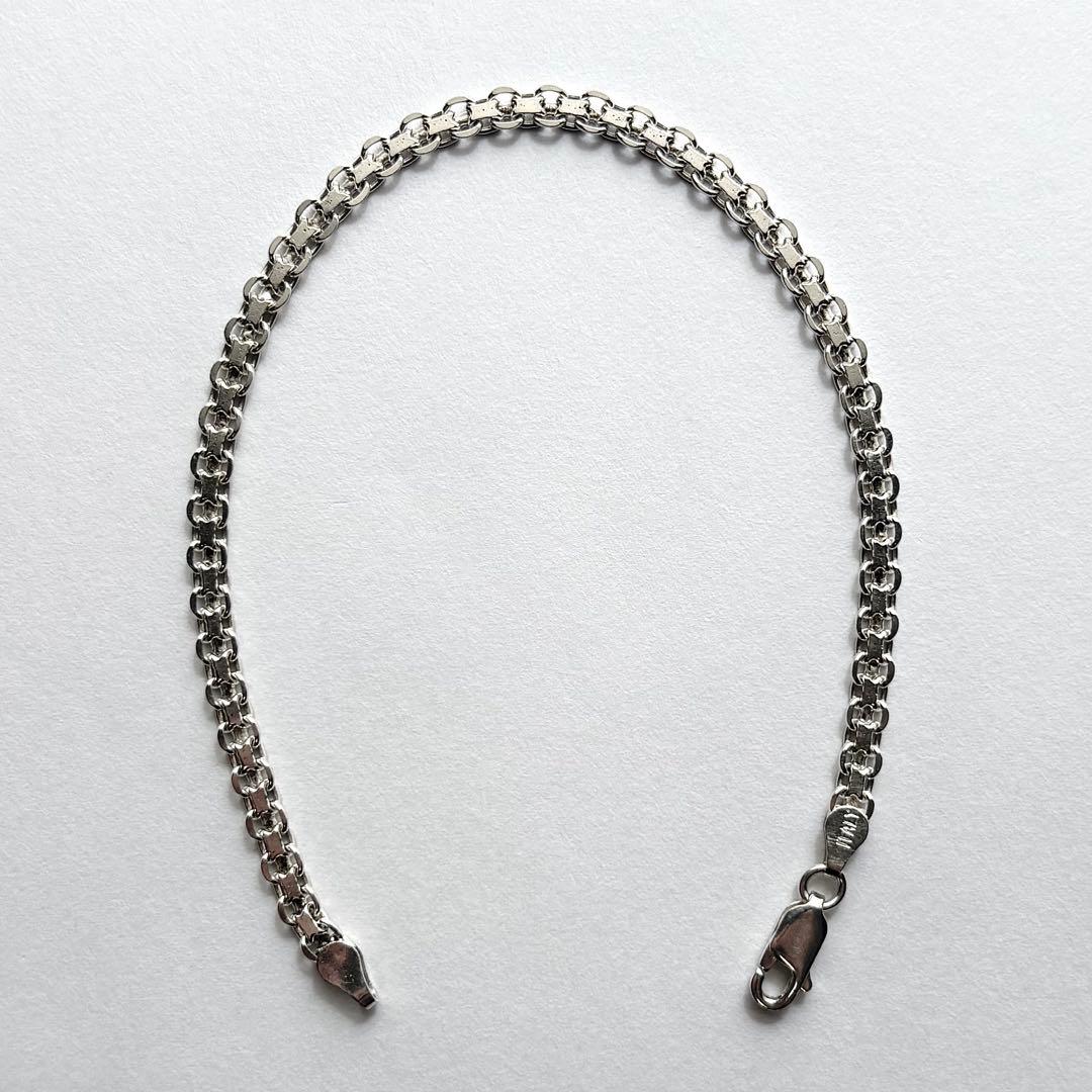 イタリア製 ヴィンテージ メッシュチェーンブレスレット シルバー925 ヴィンテージ イタリアンシルバー925 メッシュ ヘリンボーンチェーン