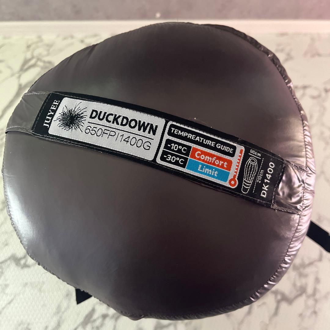 JUYEE 650FP 1400g ダックダウンシュラフ 冬 寝袋 -30°