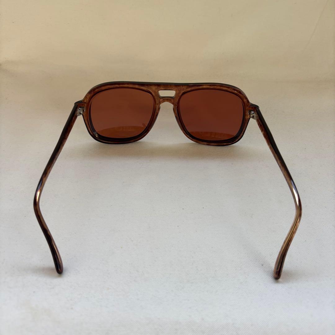 ビンテージ サングラス 54/18 パイロット ティアドロップ アンバー メガネ