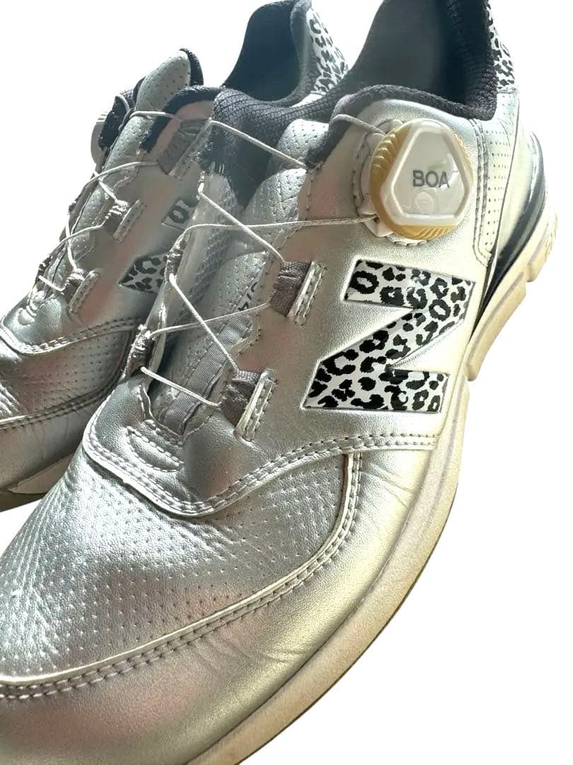 ニューバランス WGBS574L ゴルフシューズ ボアレオパード 25.5cm