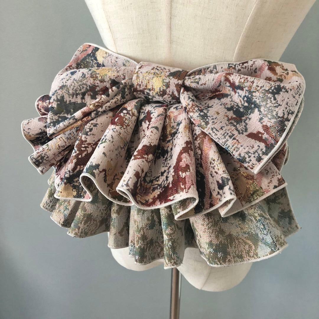 大人兵児帯 パレット シェニールジャガードの長尺兵児帯 半幅帯