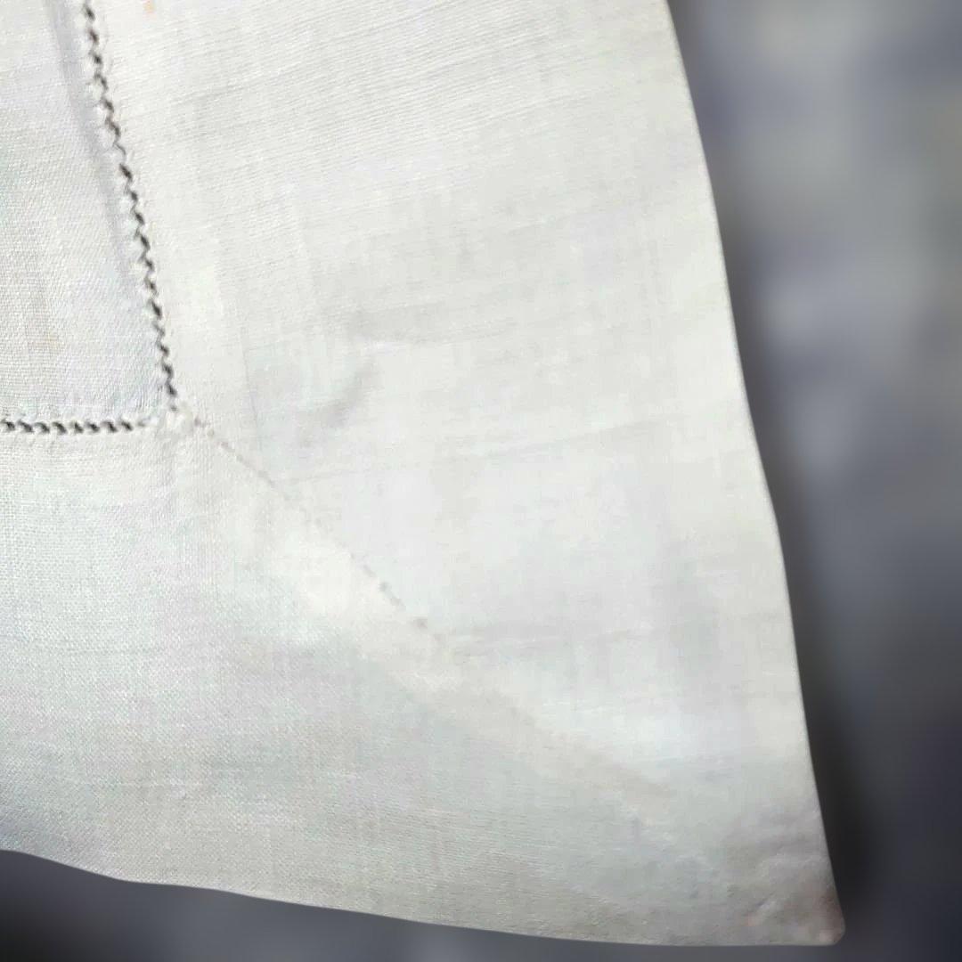 アンティーク ボビンレース テーブルクロス 111.5cm 麻