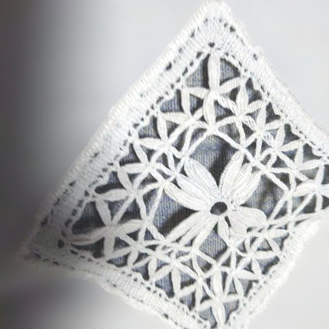 アンティーク ボビンレース テーブルクロス 111.5cm 麻