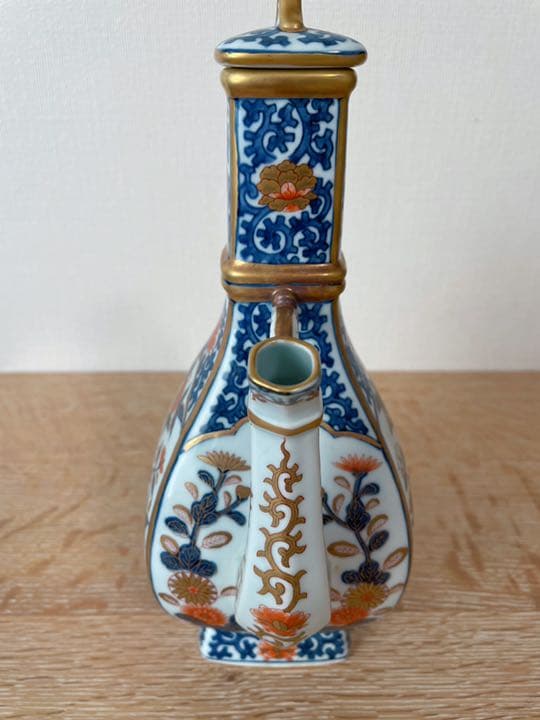 林九郎 2024 】有田焼 染錦牡丹 古伊万里様式 水注 水差し