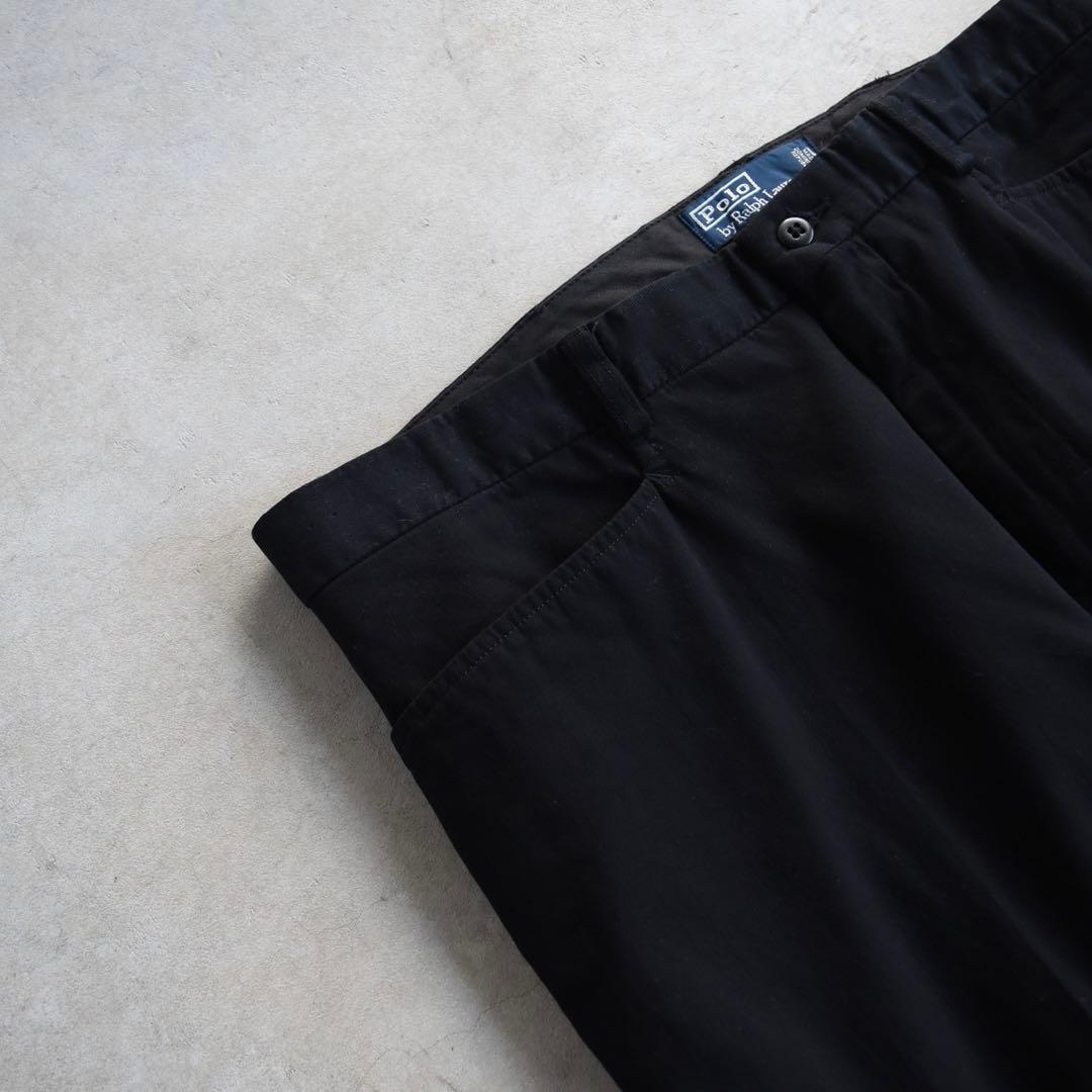 90s ラルフローレン ポロチノ フリスコポケット コットンパンツ黒