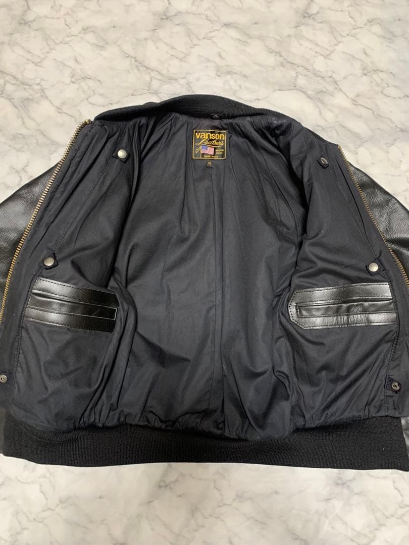 美品】バンソン USA製 本革 レザージャケット ライダース 肉厚 TJ 32