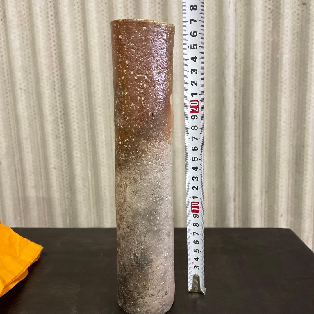 谷本光生 伊賀尺八花入 共布 共箱