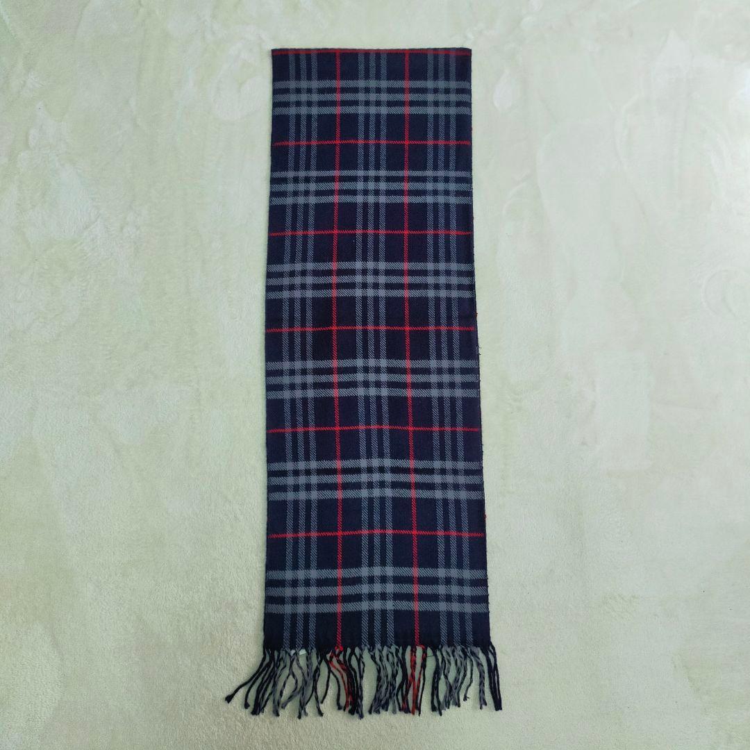 未使用品 英国製 BURBERRYS ラムウール100% ノバチェックマフラー