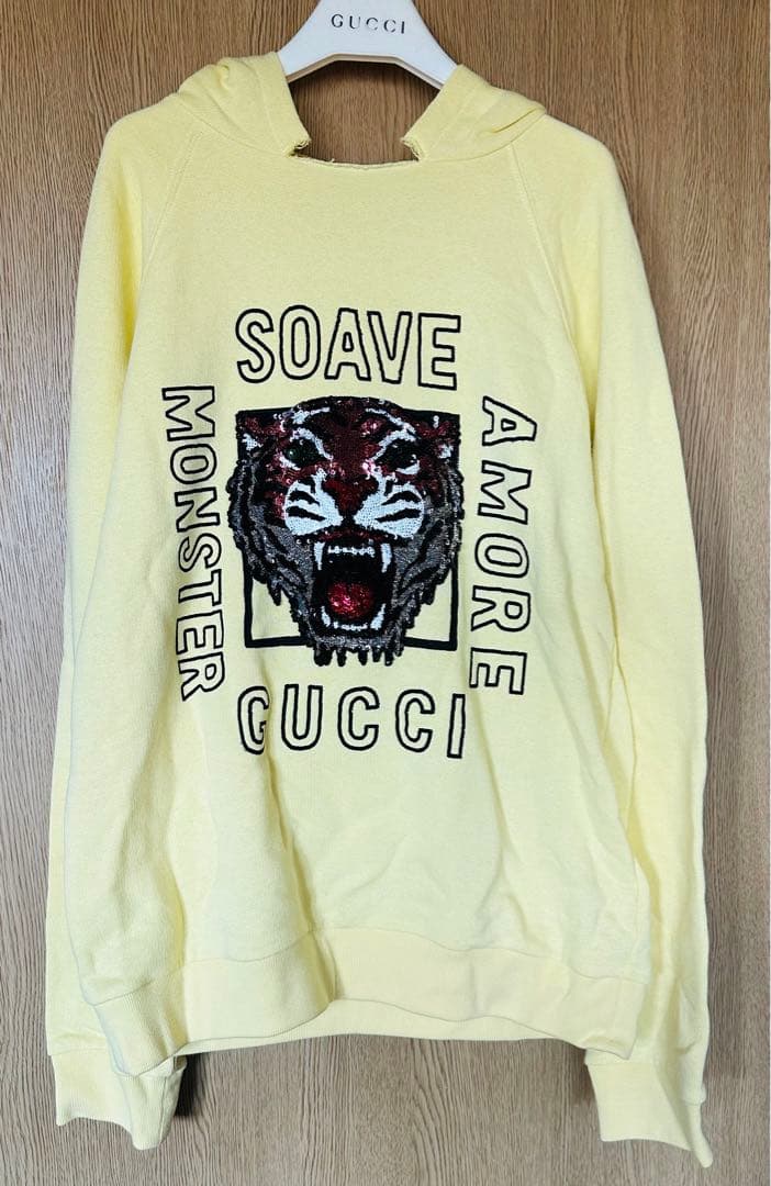 GUCCI チルドレン　　スパンコールパーカー White Cotton Children's Sweatshirt With Gucci Logo & Hood | GUCCI® US