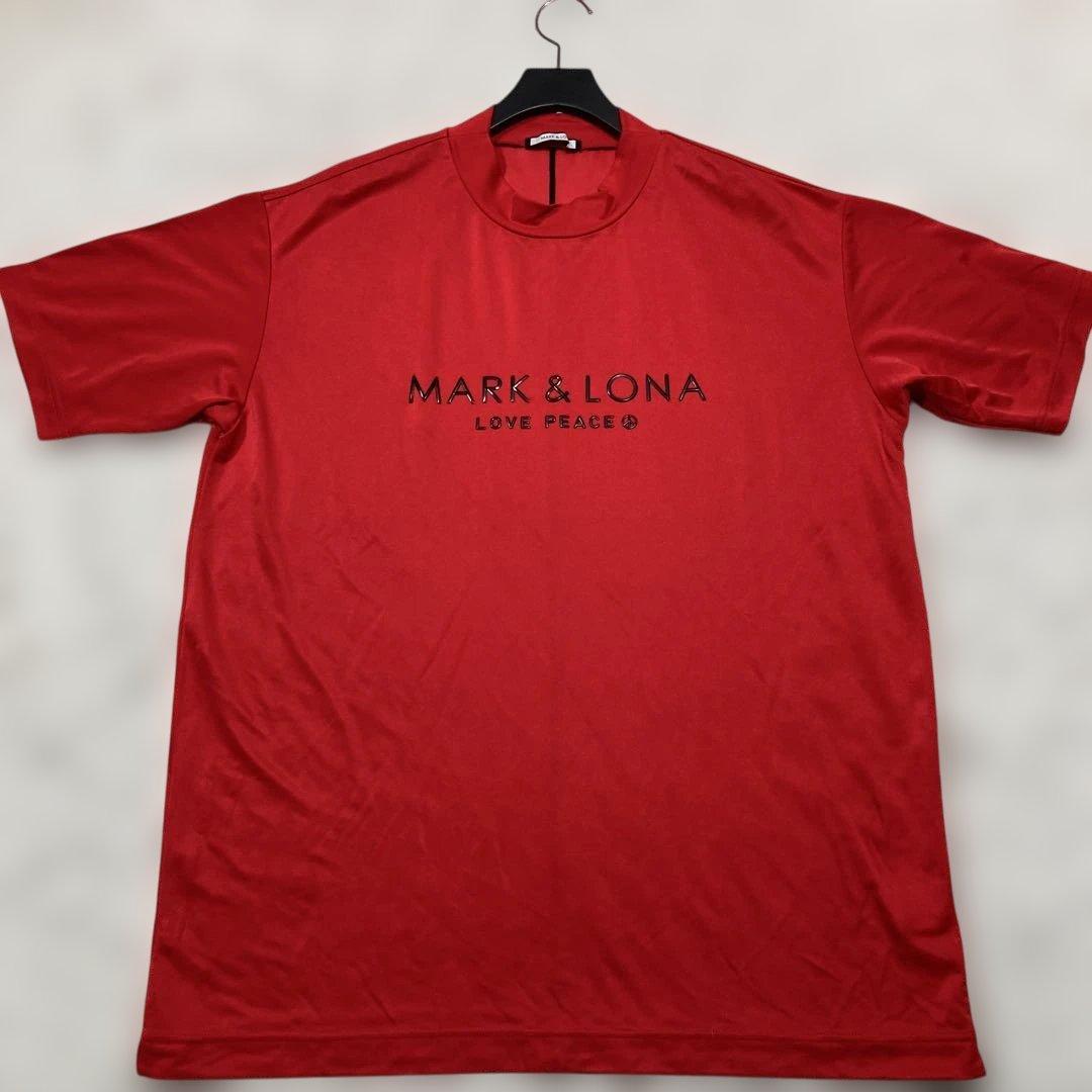 未使用級 超希少3L相当 マークアンドロナ ゴルフウェア モックネック 赤 ロゴ 未使用級 超希少3L相当 マークアンドロナ ゴルフウェア モックネック