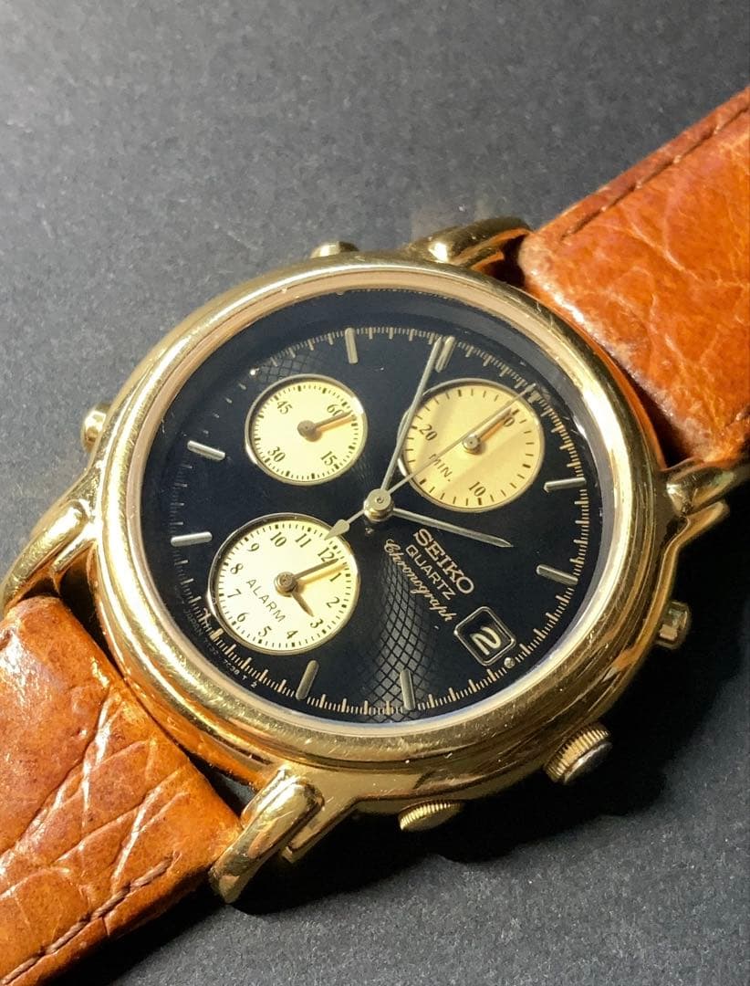 SEIKO 7T32-7B70 Chronograph ゴールド ブラック SEIKO 7T32-7B70 Chronograph ゴールド ブラック - メルカリ