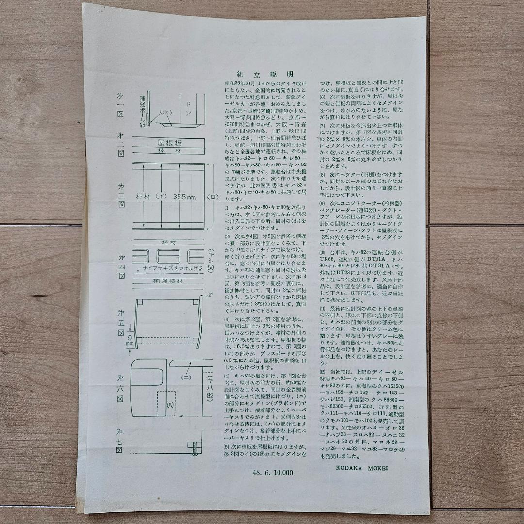HOゲージ 小高模型 ペーパー製 キハ82系 5両編成 完成品 ジャンク車両