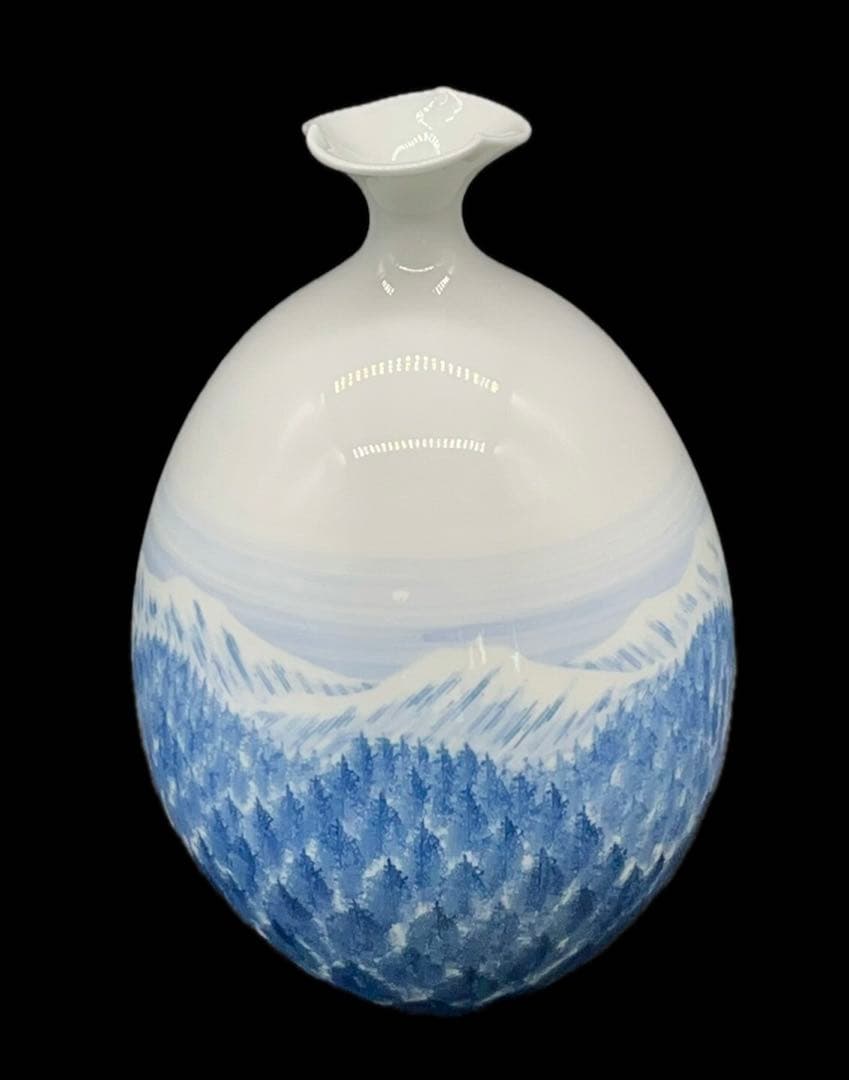 藤井朱明 壺 花瓶 花器 日展人気作家 有田焼 在銘 -275-