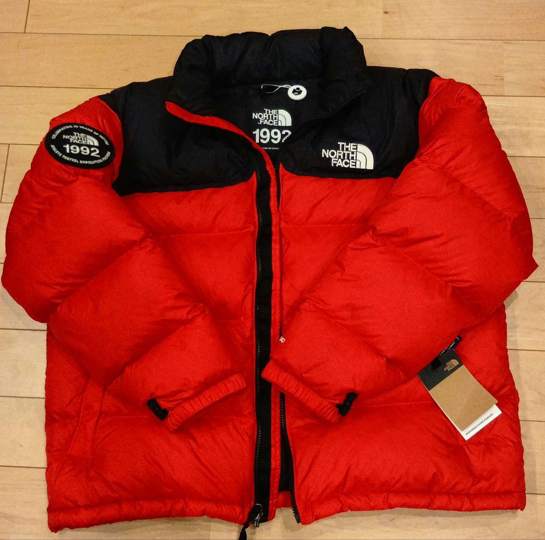 XL North Face US ノースフェイス1992 ヌプシジャケット 赤黒 - メルカリ