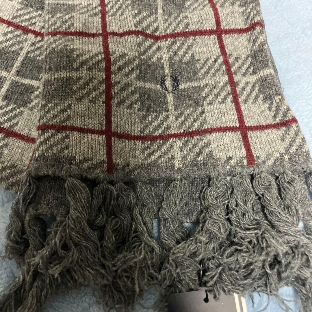 FRED PERRY チェック柄マフラーと手袋セット