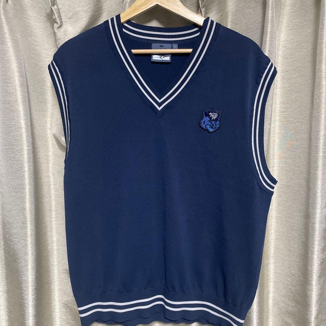 Maison Kitsuné メゾンキツネ ゴルフ メンズ L ネイビー ベスト 中古・古着通販】MAISON KITSUNE (メゾンキツネ) ダウンベスト