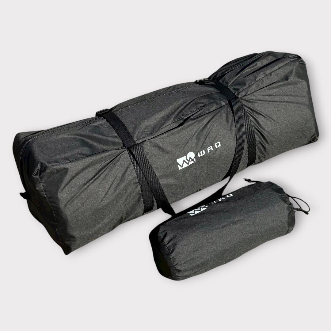 9284.WAQ インフレーターマット シングル 10cm ピロー付 ブラック キャンプマット 10cm シングルサイズ WAQ RELAXING CAMP MAT【送料無料