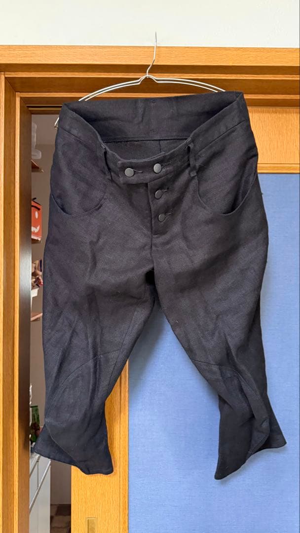 ネメス 立体裁断 サルエル パンツ リネン100% 黒 ブラック サルエルパンツ | フレンチリネン | ブラック - 自然素材服 Takane