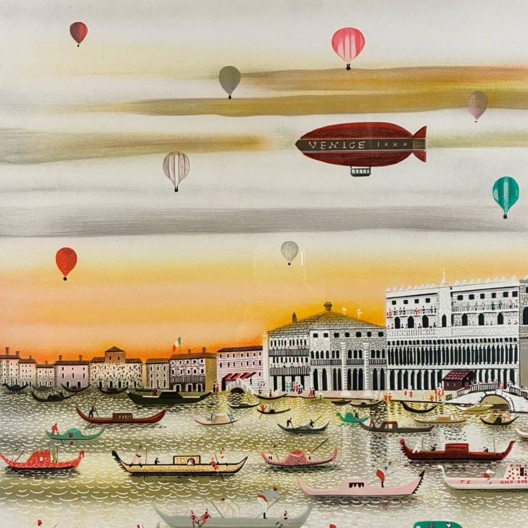 イザベル・バイレン「ベニス」リトグラフ 直筆サイン入り 額縁入り